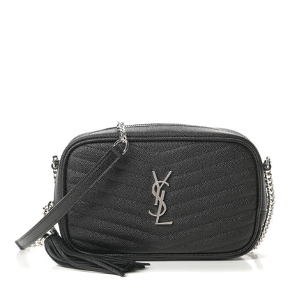 Saint Laurent Grain De Poudre Matelasse Monogram Mini Lou Camera Bag Black 1 of 20