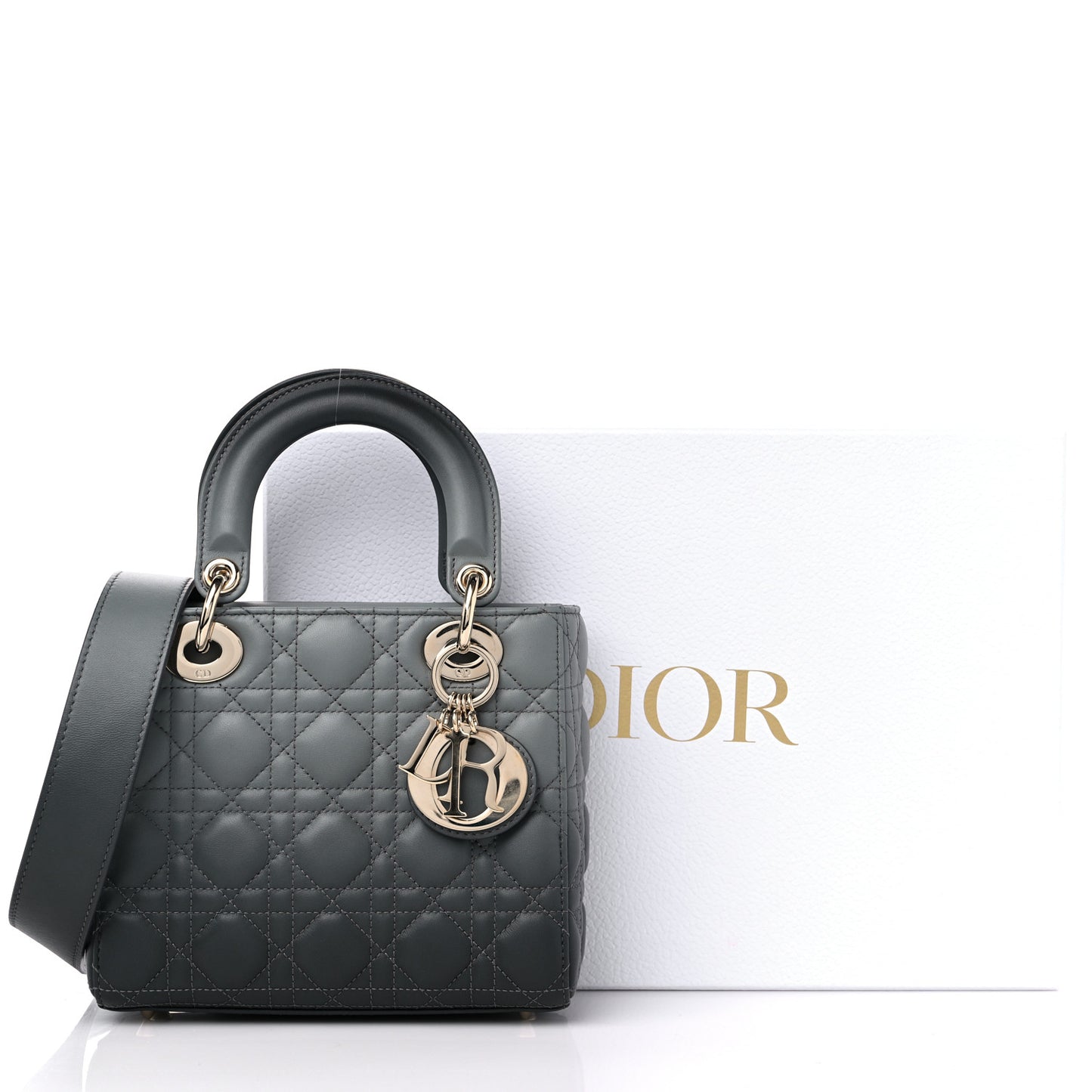 Lambskin Cannage Gradient Small My ABCDior Lady Dior Grey