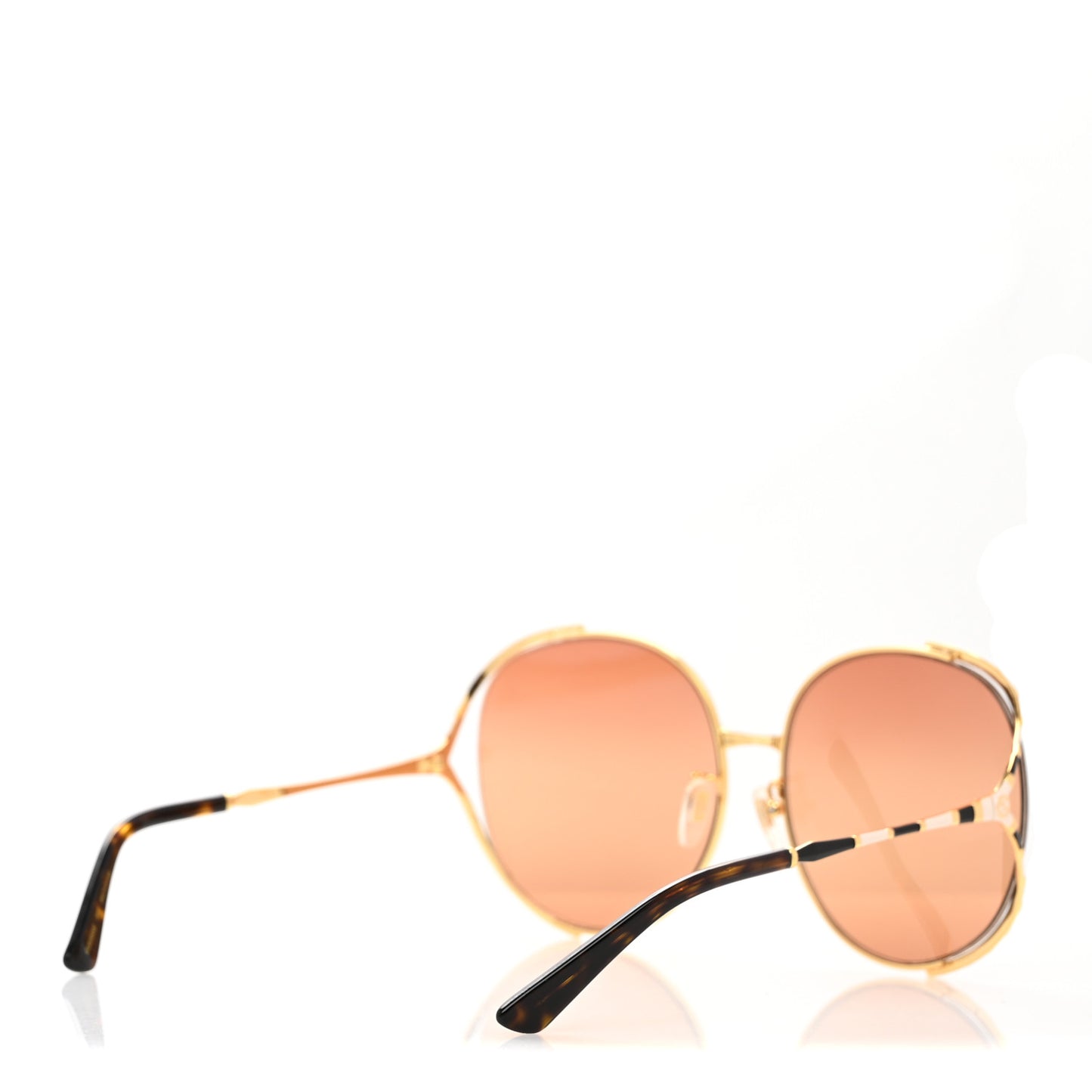 Metal Round Frame GG0595S Sunglasses Gold Black