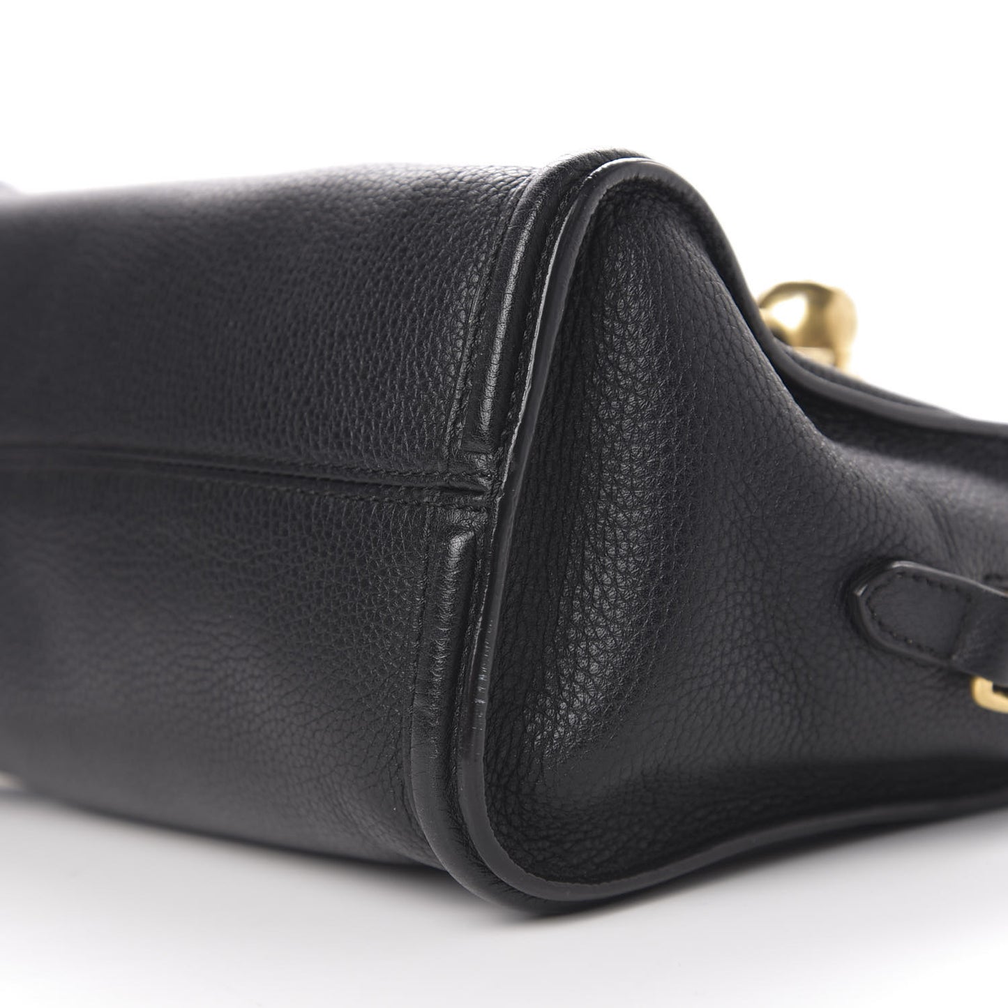 Pebbled Calfskin Mini Skull Padlock Zip Around Tote Black