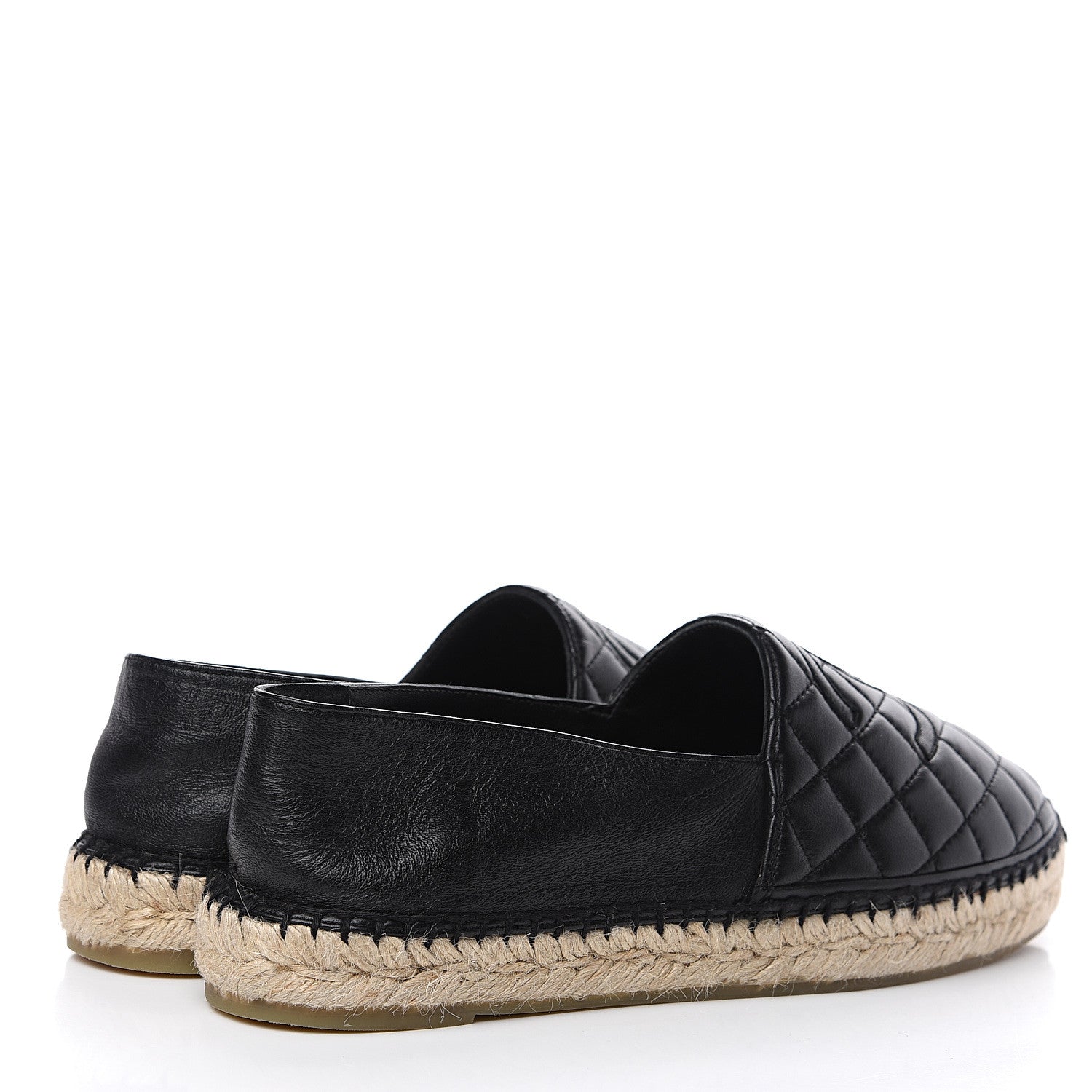 Chanel Lambskin Quilted CC Espadrilles 40 Black 4 of 10