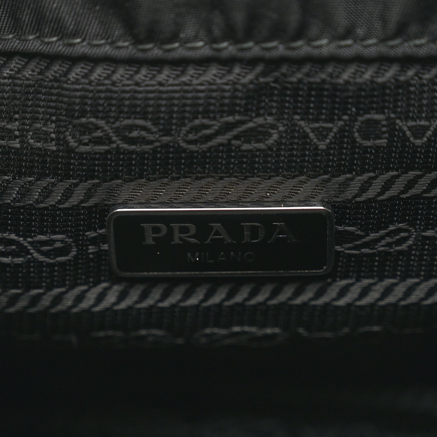 Saffiano Tessuto Nylon Vela Bucket Wristlet Black
