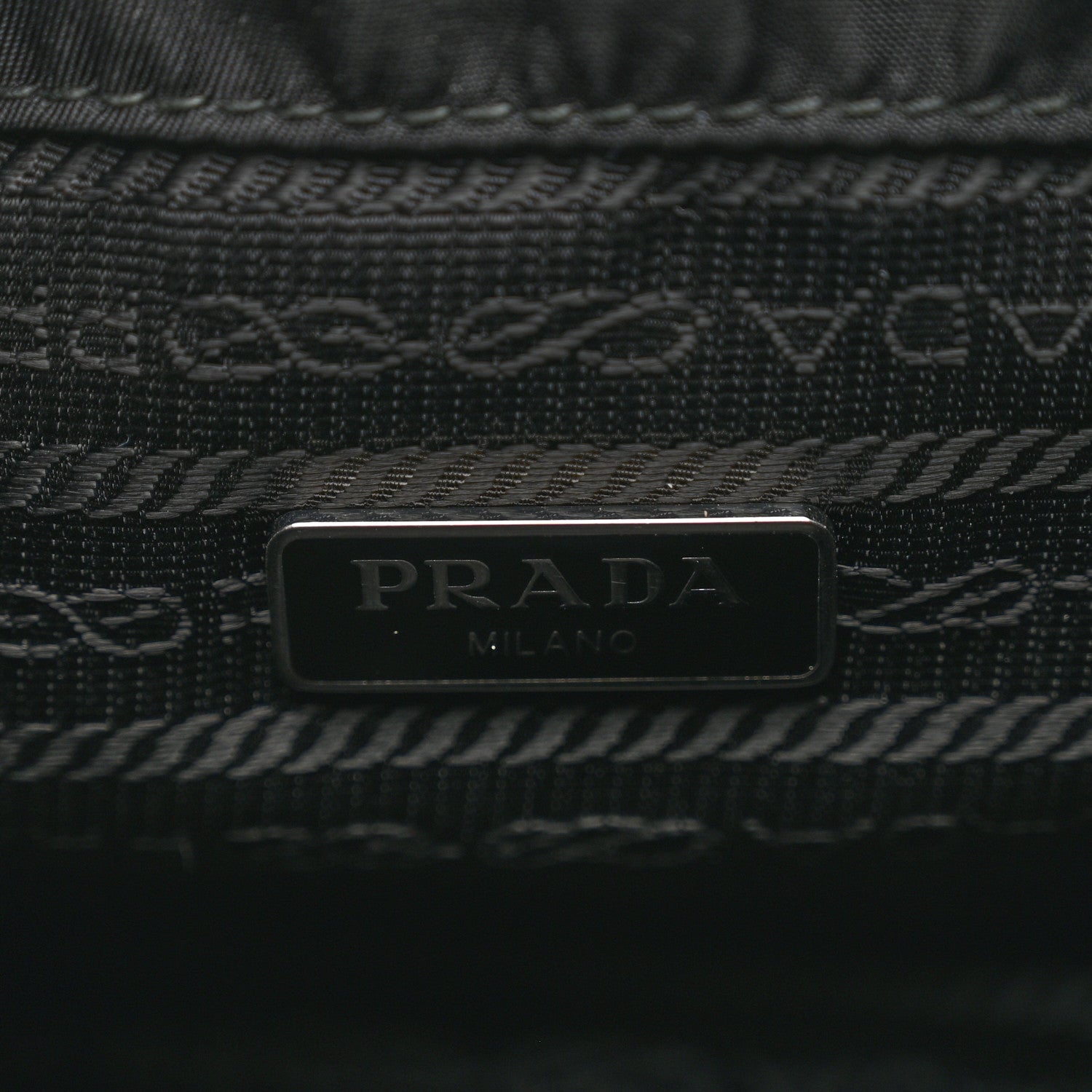 Prada Saffiano Tessuto Nylon Vela Bucket Wristlet Black 6 of 6