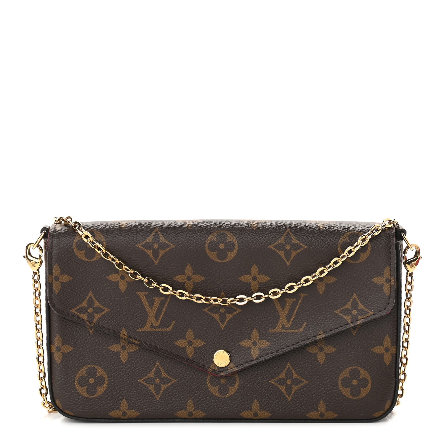 Monogram Pochette Felicie Chain Wallet Fuchsia