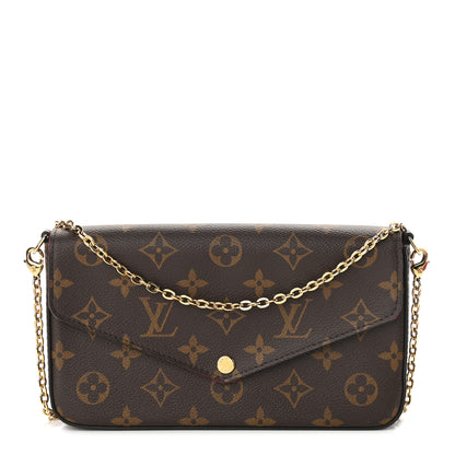 Louis Vuitton Monogram Pochette Felicie Chain Wallet Fuchsia 3 of 10