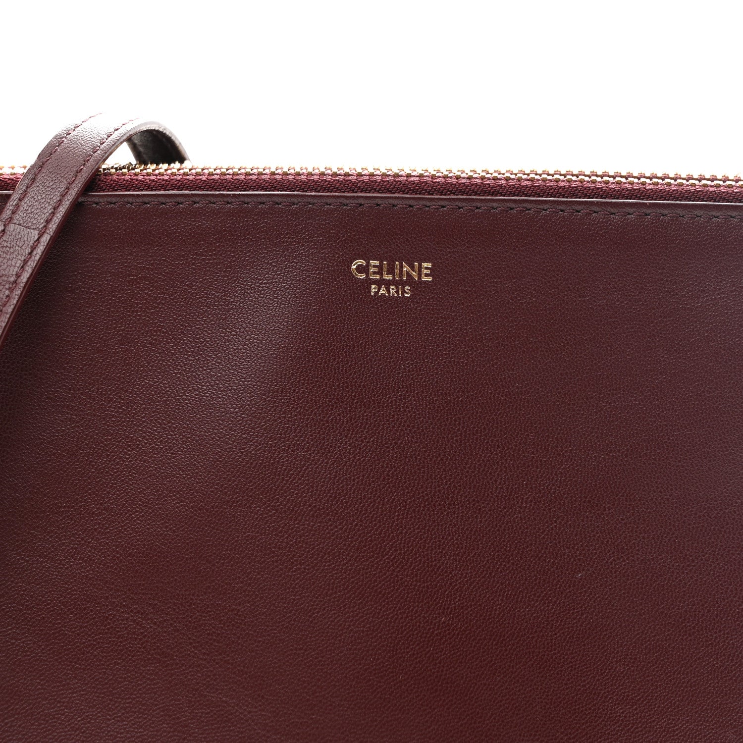Celine Lambskin Small Trio Crossbody Bag Burgundy 10 of 12