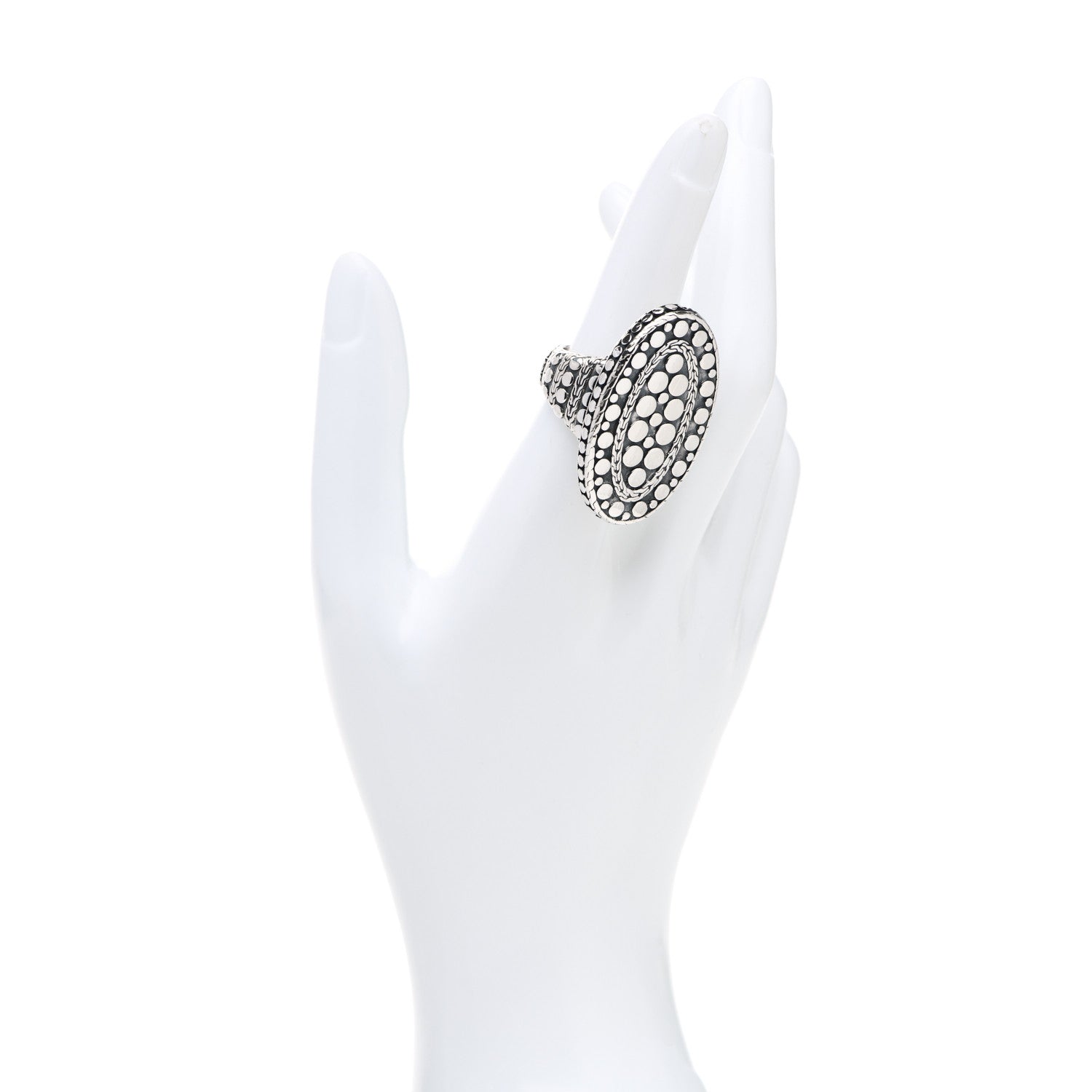 John Hardy Sterling Silver Dot Oval Ring 54 7 2 of 6