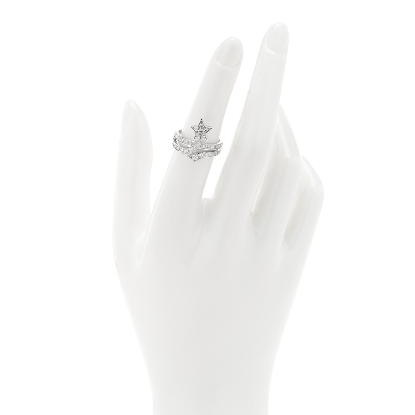18K White Gold Diamond Etolie Filante Ring 50 5.25