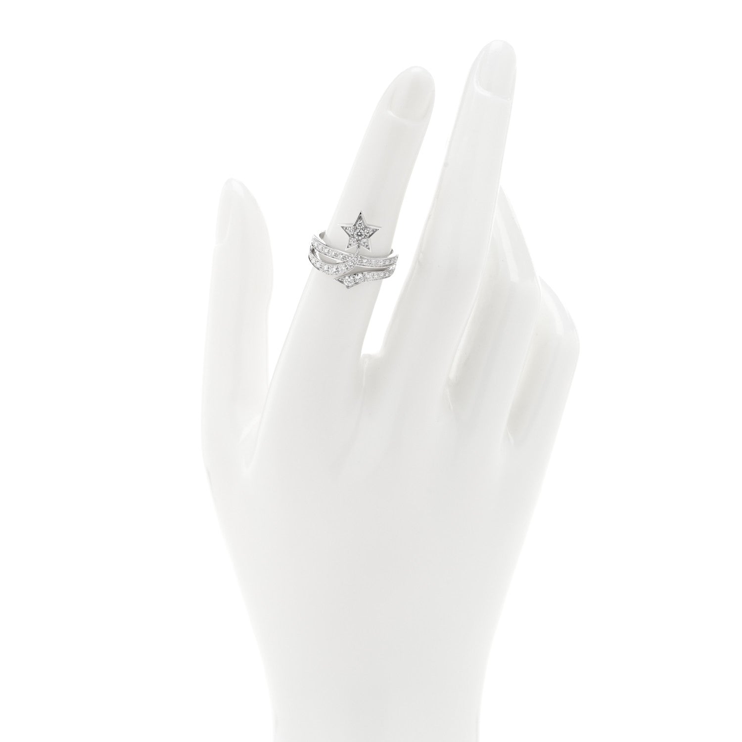 Chanel 18K White Gold Diamond Etolie Filante Ring 50 5.25 2 of 4