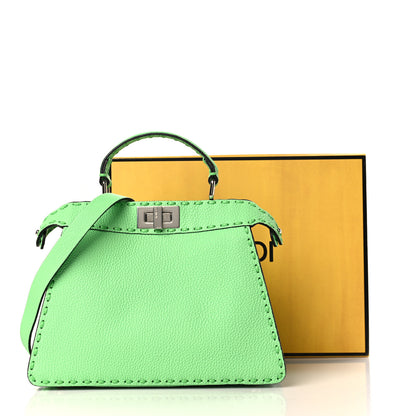 Fendi Cuoio Roma Sellerissima Nappa Sintetica Tape Stitch Small Peekaboo I SEE U Satchel Edamame 11 of 11