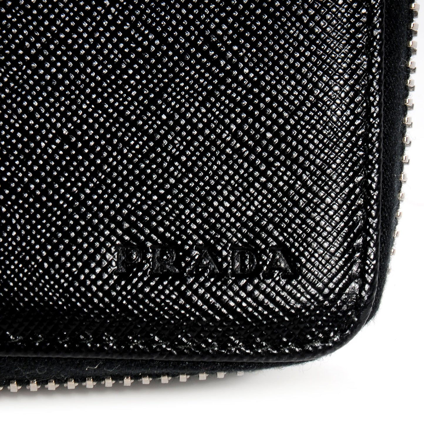 Saffiano Zip Around Document Wallet Nero Black