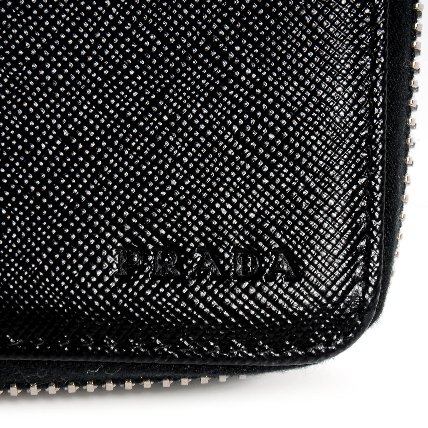 Prada Saffiano Zip Around Document Wallet Nero Black 6 of 10