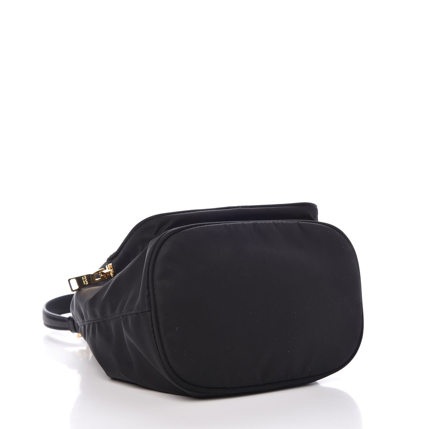 Prada Tessuto Nylon Saffiano Mini Bucket Crossbody Bag Black 5 of 10