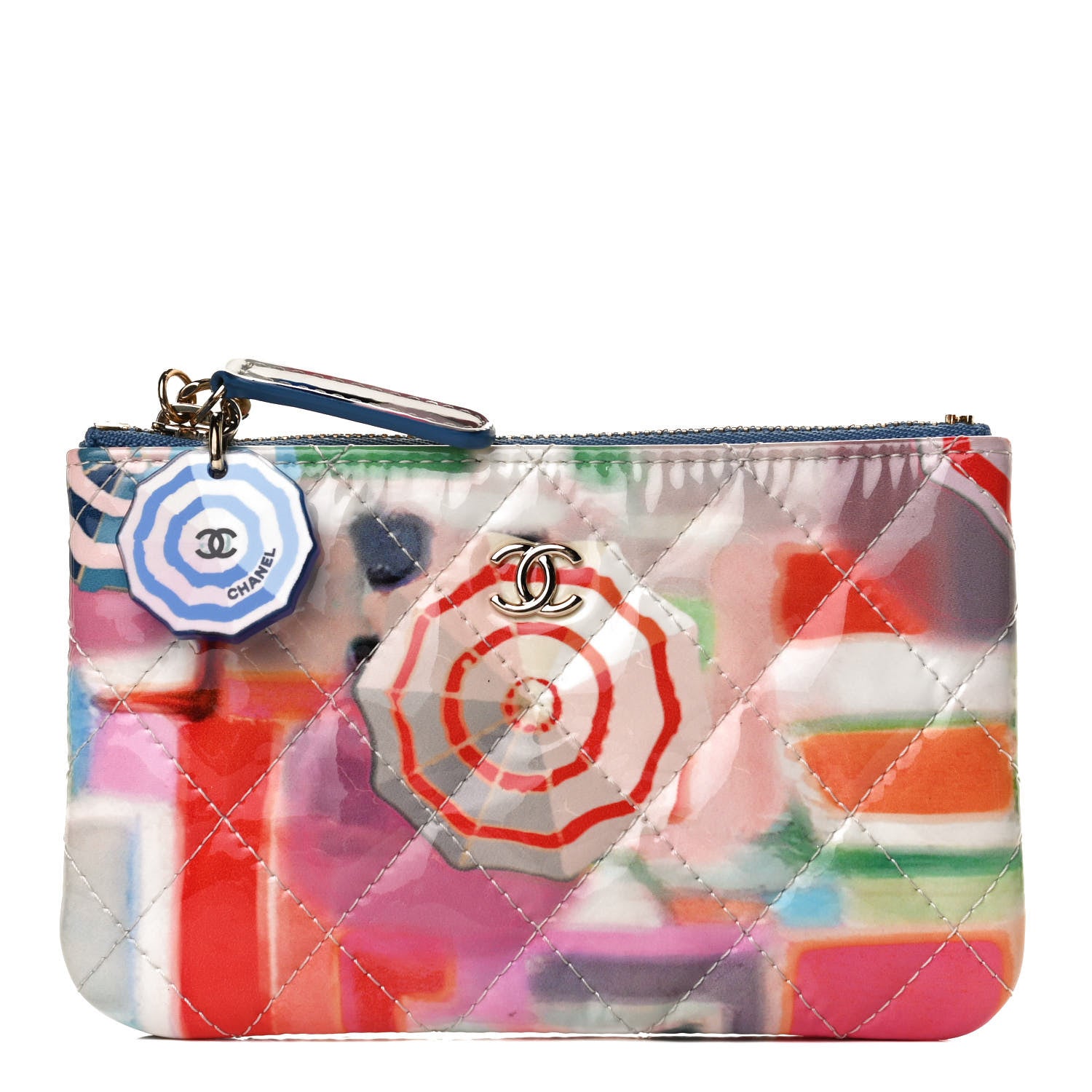 Chanel Patent Calfskin Printed Quilted Small Cosmetic Case Multicolor 1 of 10