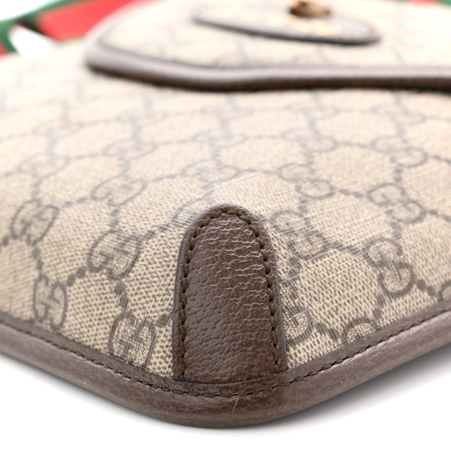 GG Supreme Monogram Web Medium Neo Vintage Flap Messenger Bag Beige New Acero