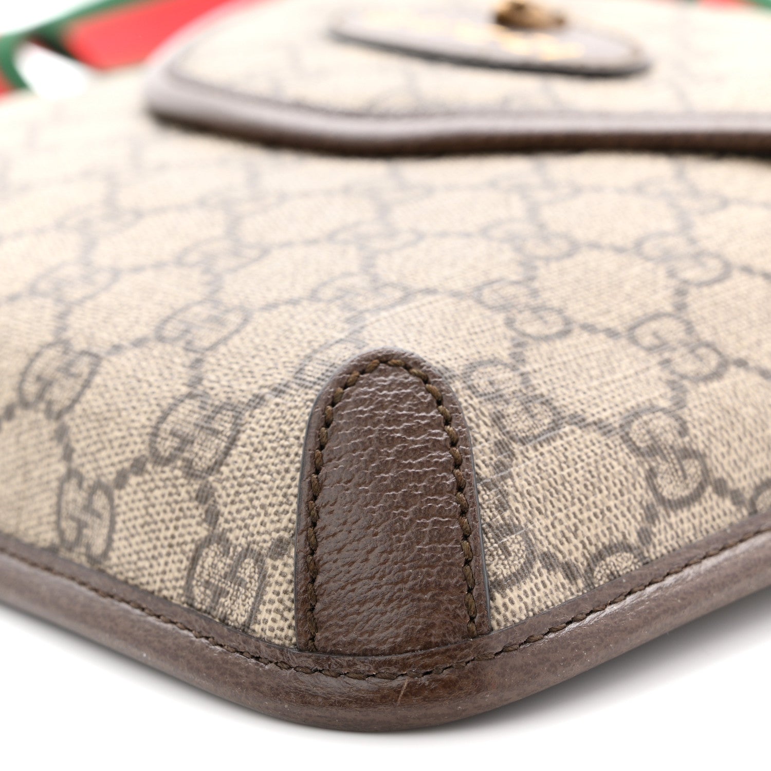 Gucci GG Supreme Monogram Web Medium Neo Vintage Flap Messenger Bag Beige New Acero 10 of 10