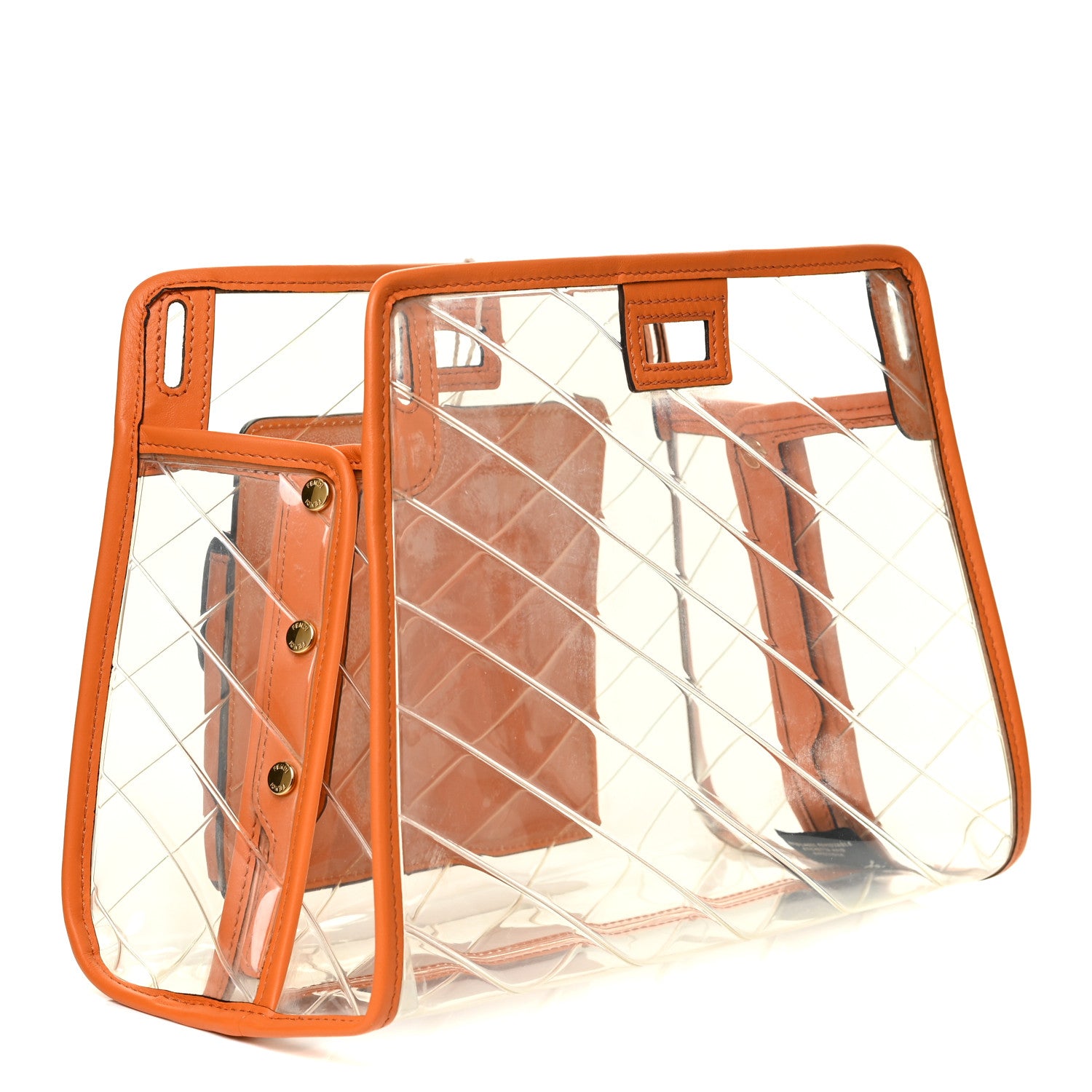 Fendi TPU Vitello Grace Pequin Pocket Mini Peekaboo Defender Aranciata 2 of 13