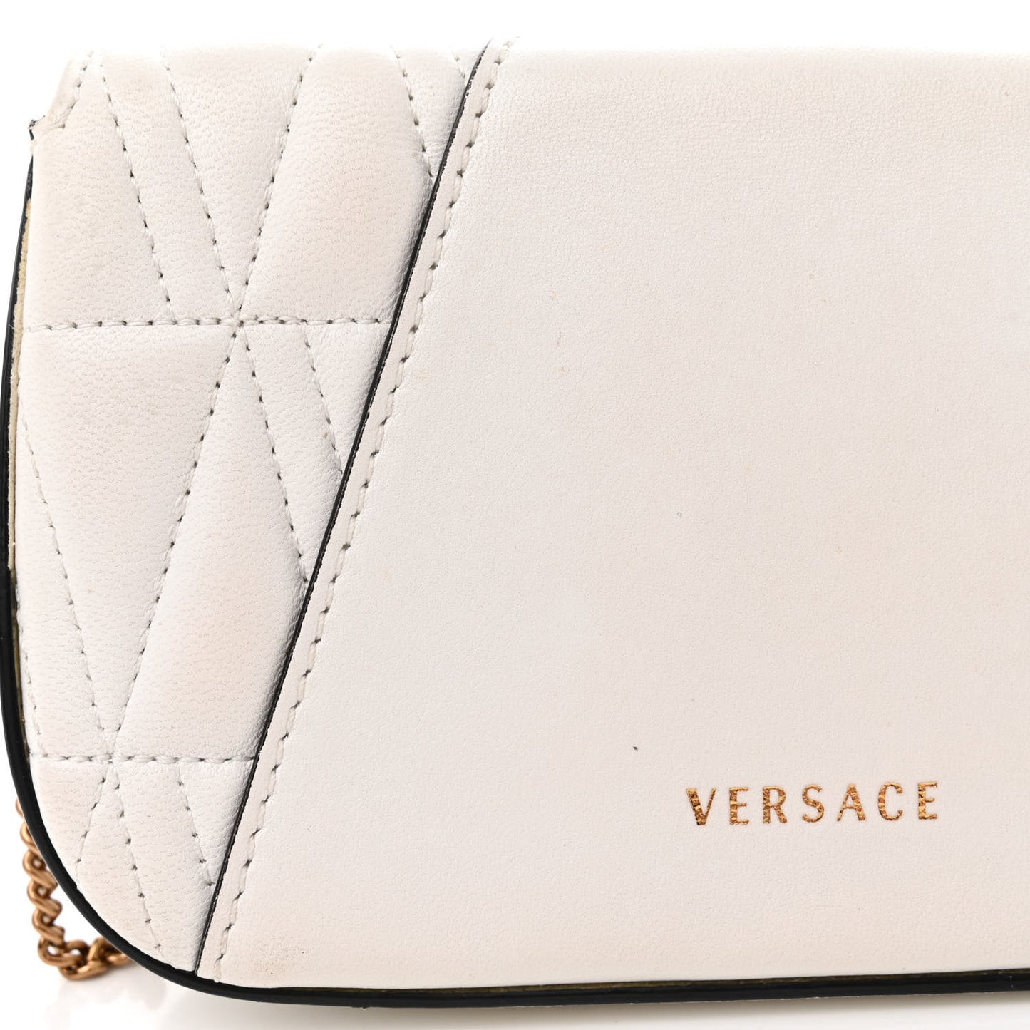 Nappa Quilted Virtus Evening Bag White
