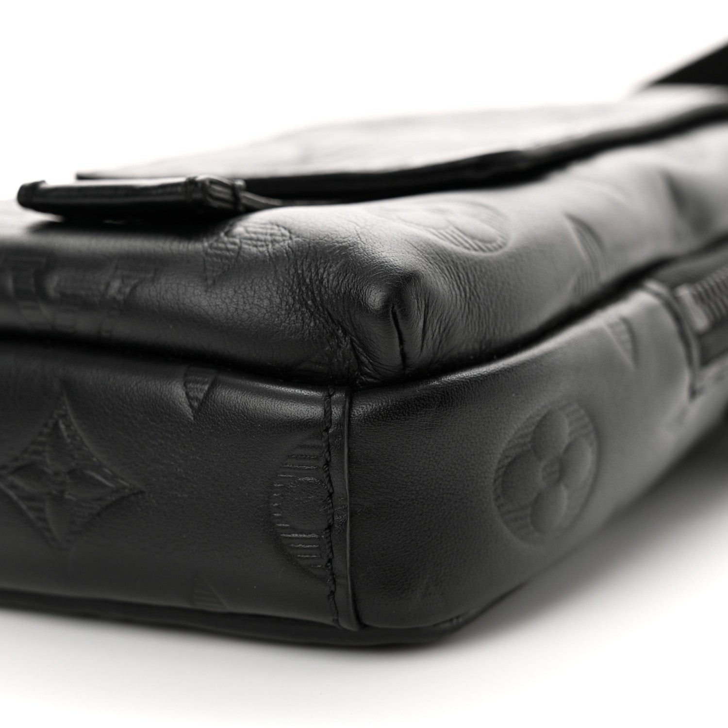 Louis Vuitton Calfskin Monogram Shadow Double Phone Pouch NM Black 8 of 10