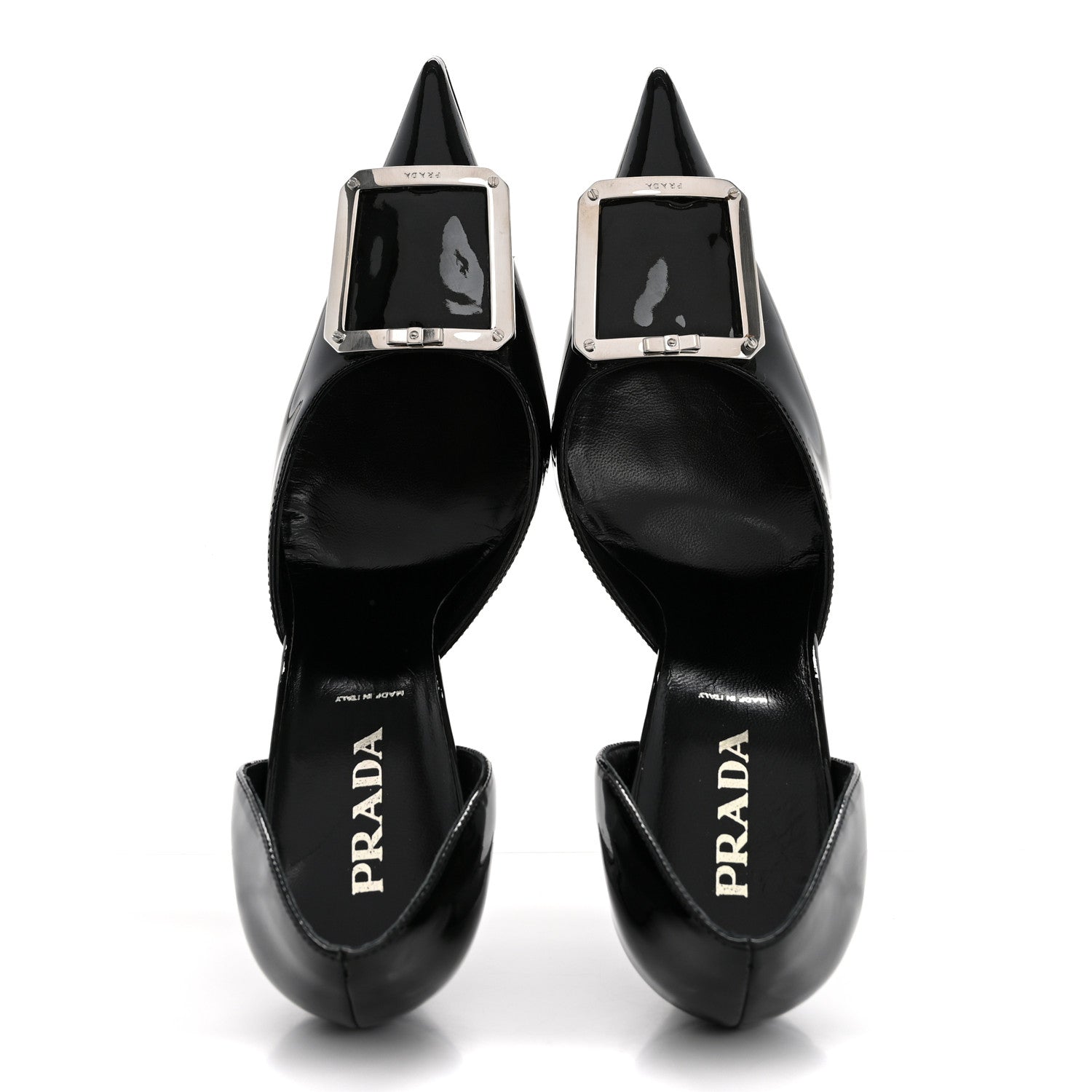 Prada Vernice Metal Pumps 37 Black 2 of 12