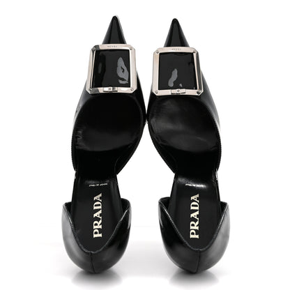 Prada Vernice Metal Pumps 37 Black 2 of 12