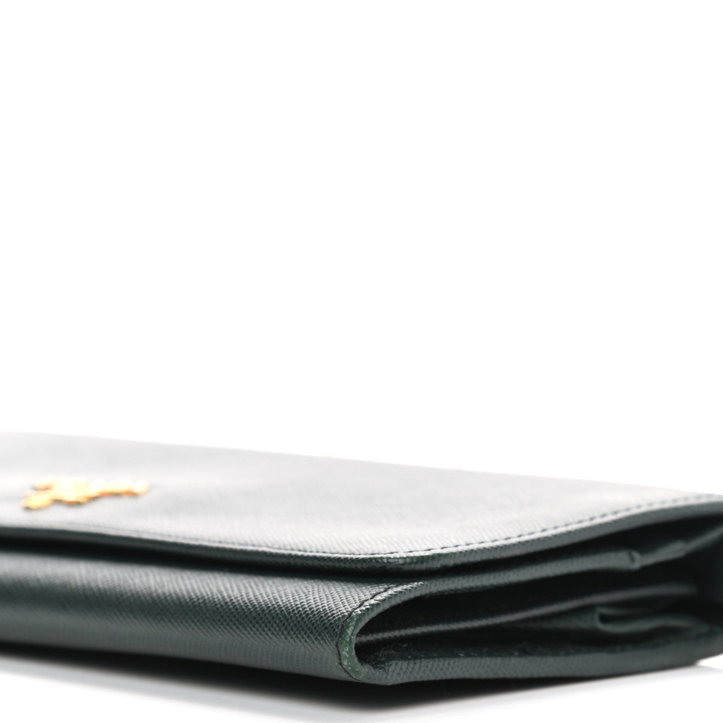 Saffiano Metal Oro Chain Wallet Smeraldo
