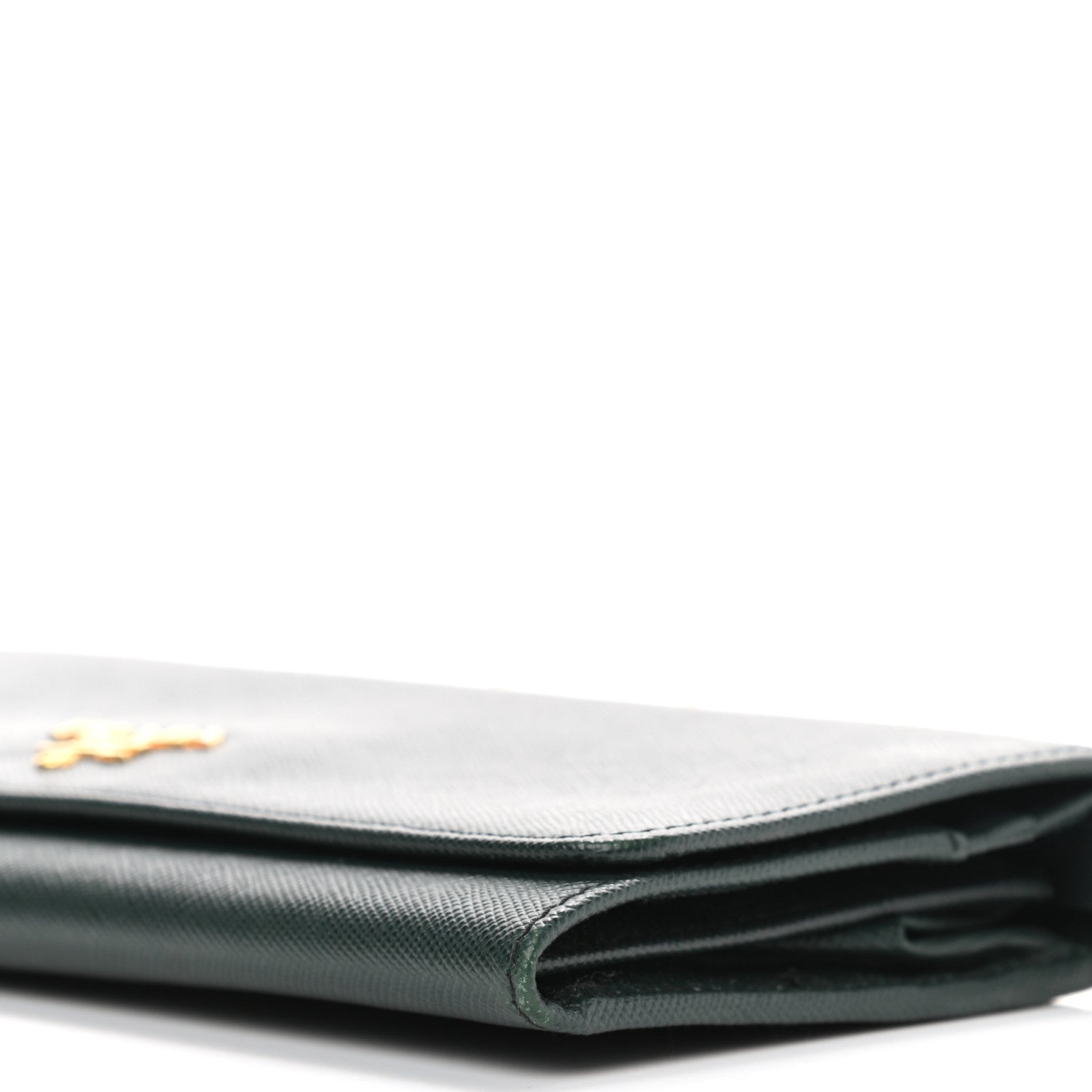 Prada Saffiano Metal Oro Chain Wallet Smeraldo 9 of 9