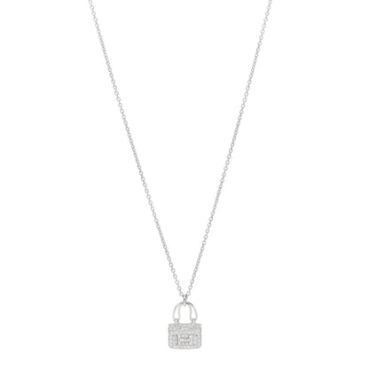 Hermes 18K White Gold Diamond Constance Amulettes Pendant Necklace 1 of 5