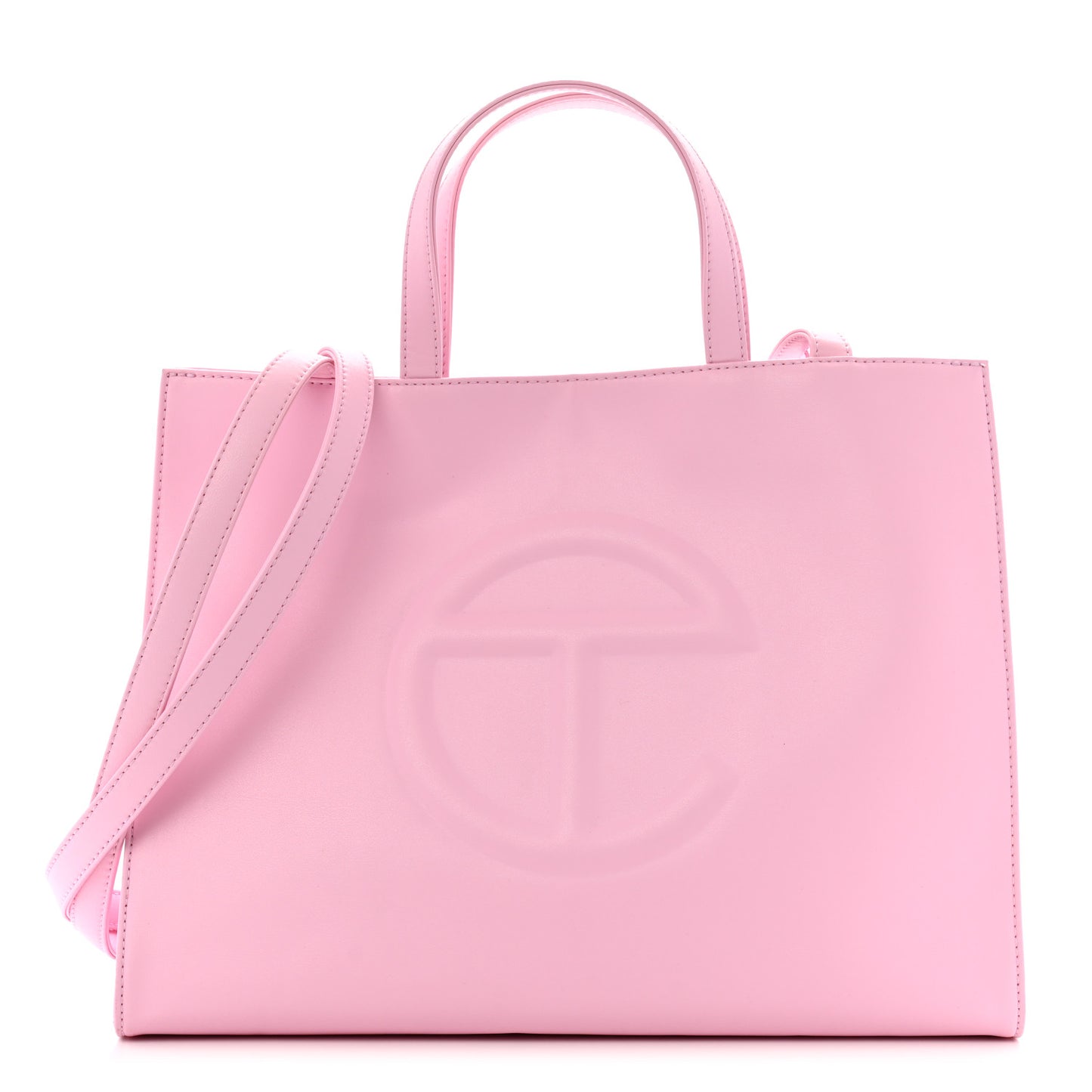 Vegan Leather Medium Shopping Bag Bubblegum