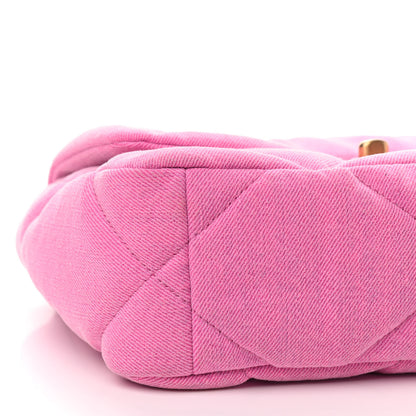 Chanel Denim Quilted Medium Chanel 19 Flap Neon Pink 8 of 9