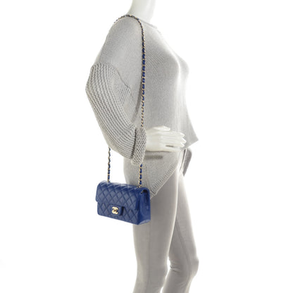 Chanel Lambskin Quilted Mini Rectangular Flap Dark Blue 2 of 7