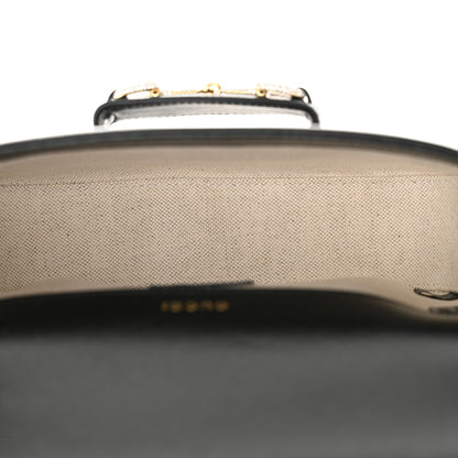 Gucci Azalea Calfskin Mini Crystal Horsebit 1955 Shoulder Bag Black 5 of 11