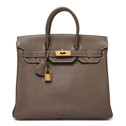 Hermes Chevre De Coromandel HAC Birkin 28 Etoupe 1 of 12
