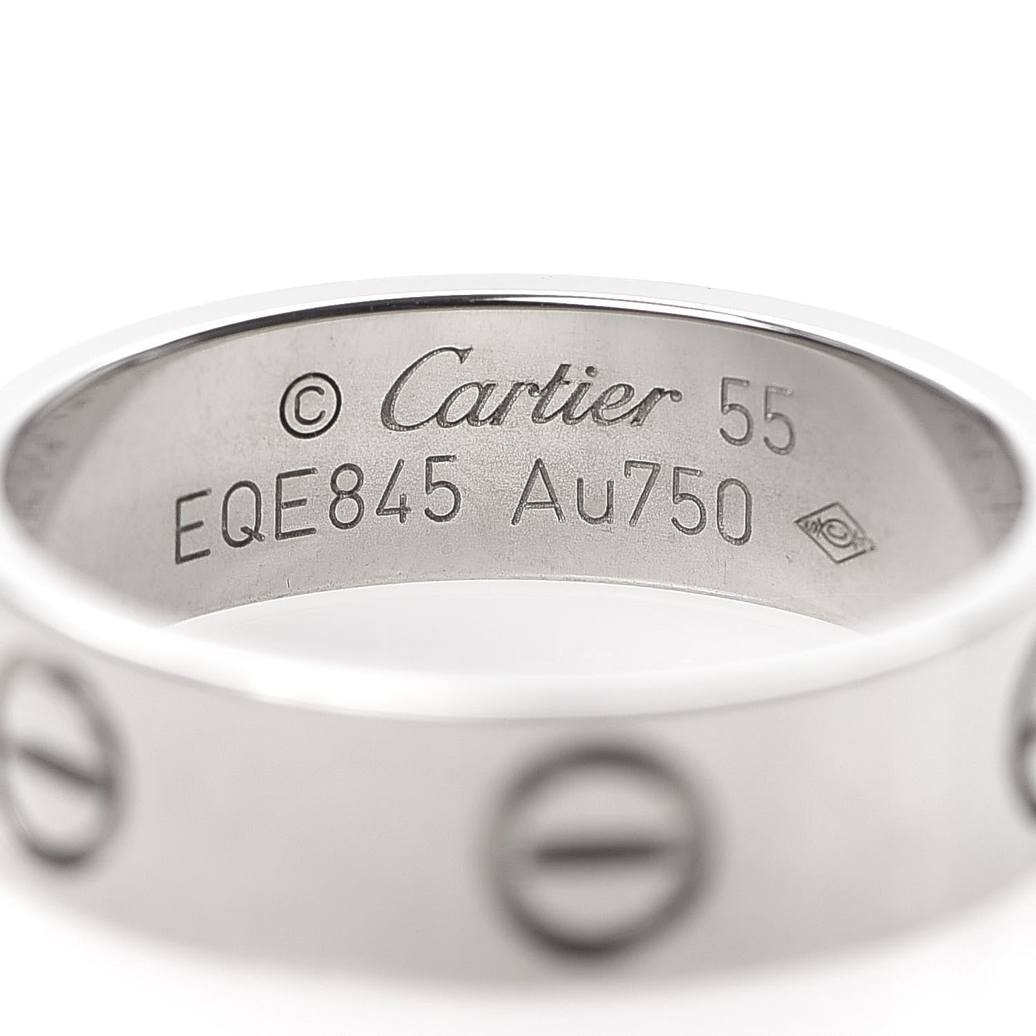Cartier 18K White Gold 5.5mm LOVE Ring 55 7.25 4 of 4