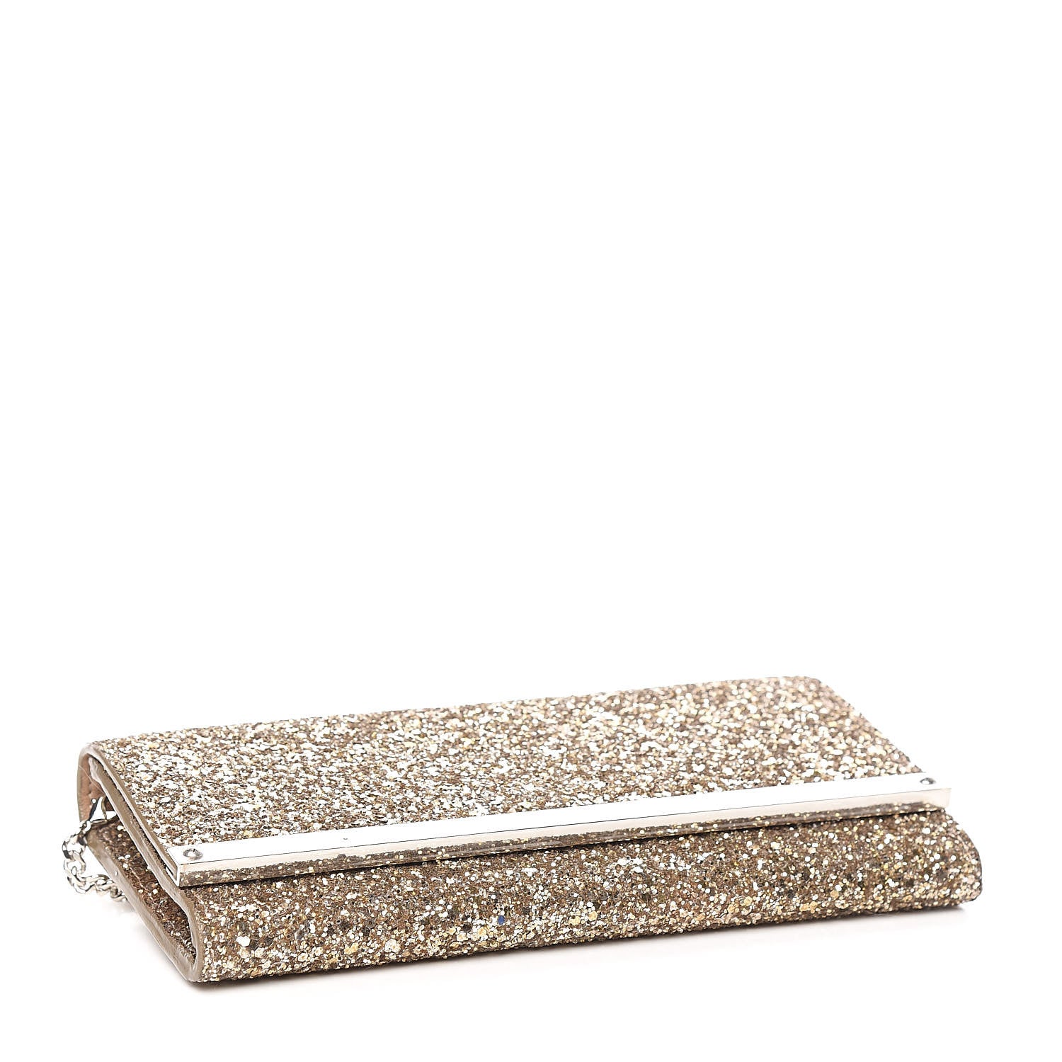 Jimmy Choo Glitter Milla Wallet on Chain Gold 4 of 10