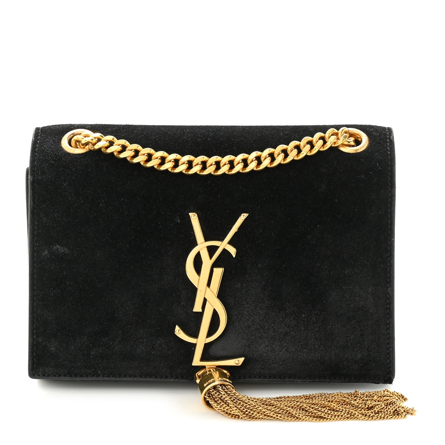 Saint Laurent Suede Small Classic Monogram Kate Tassel Satchel Black 1 of 16