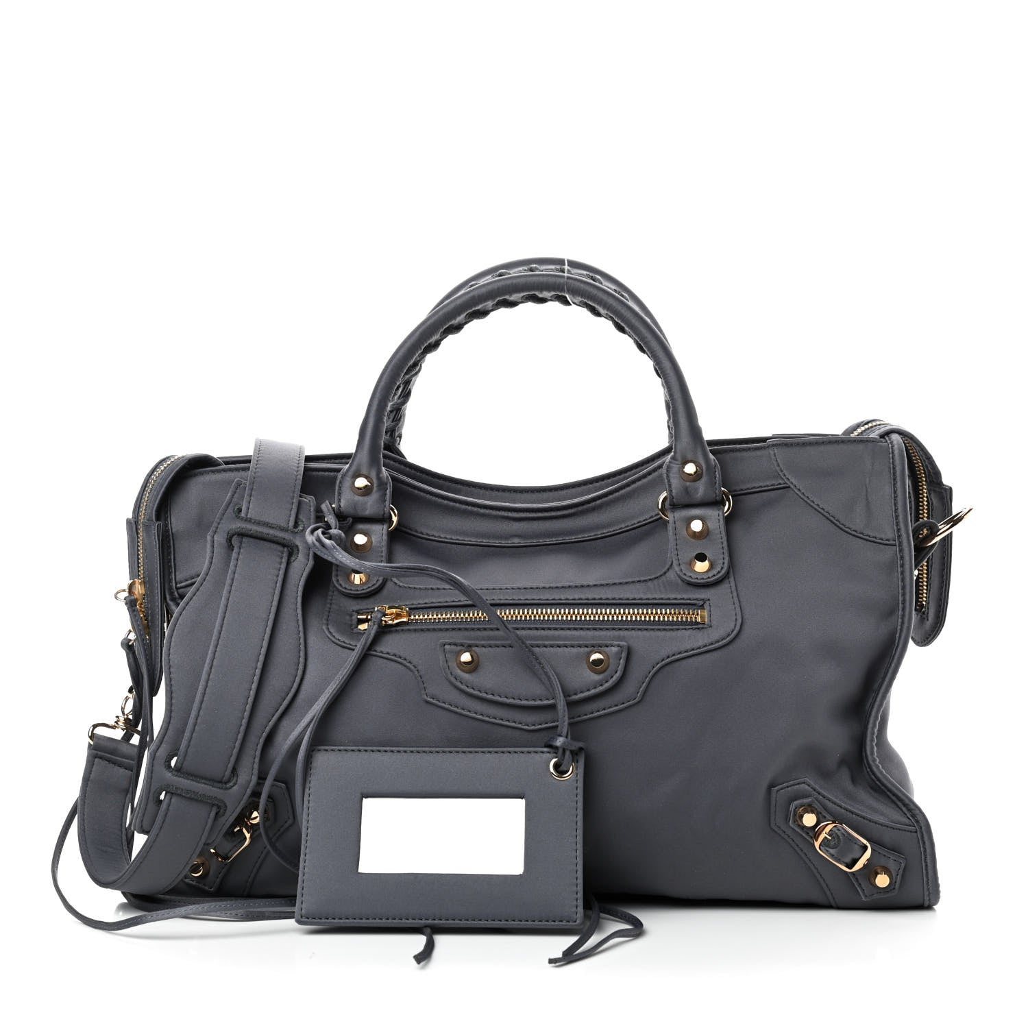 Balenciaga Satin Classic Gold Hardware City Gris Ardoise 3 of 11