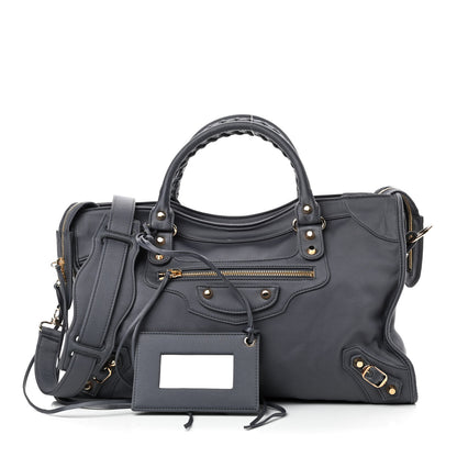 Balenciaga Satin Classic Gold Hardware City Gris Ardoise 3 of 11