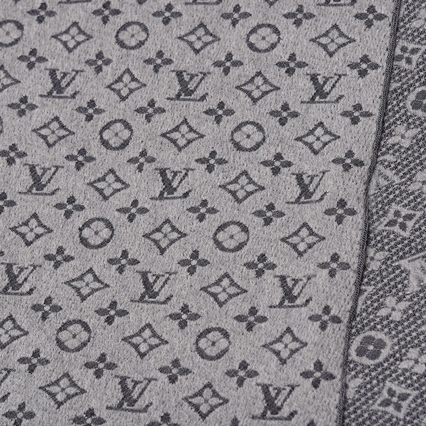 Wool Monogram Classic Scarf Grey