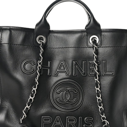 Chanel Calfskin Medium Deauville Tote Black 8 of 11