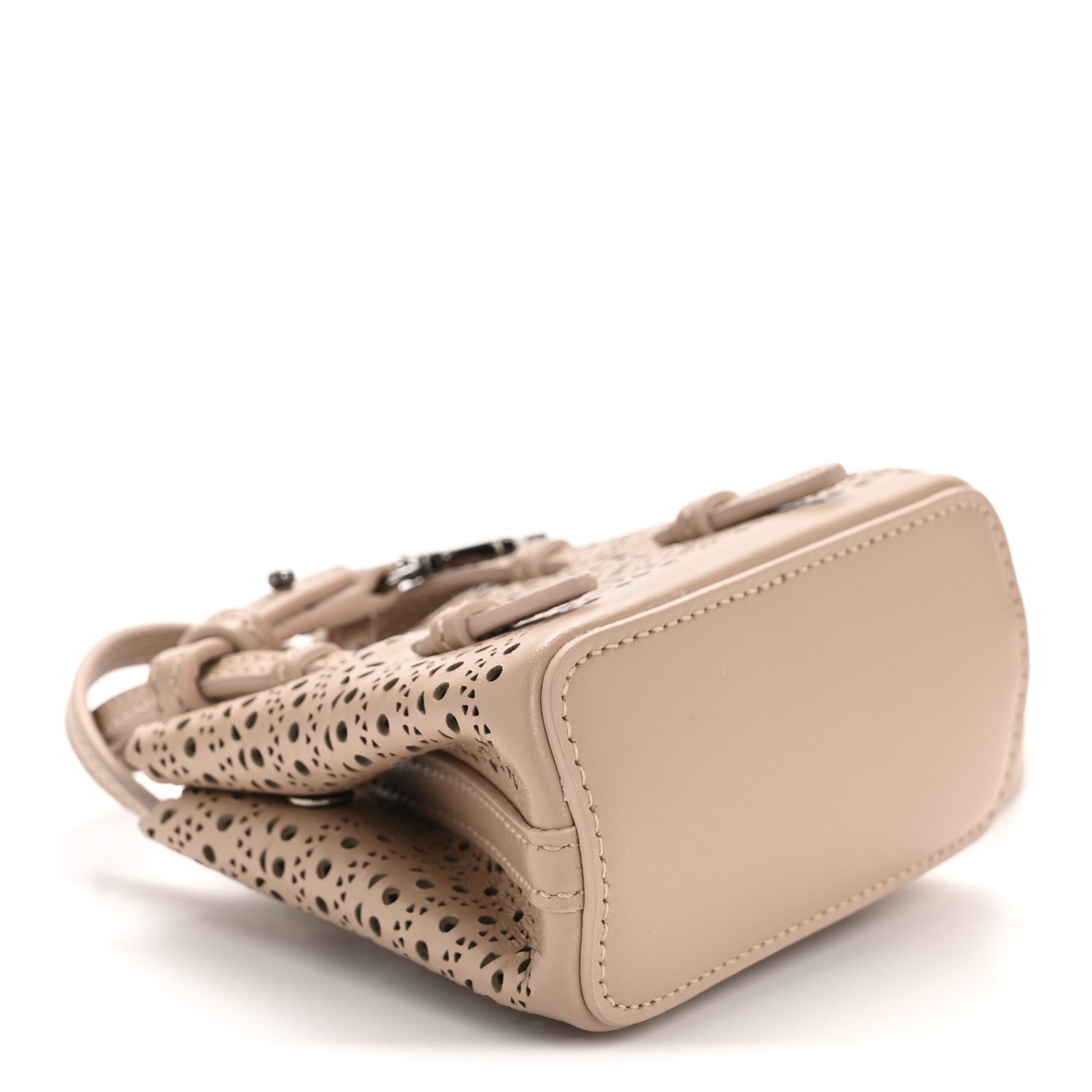 Alaia Calfskin Vienne Wave Mini Mina Bag Sable 4 of 10