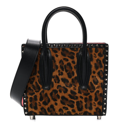 Christian Louboutin Calfskin Suede Spikes Leopard Print Mini Paloma Multicolor 1 of 12