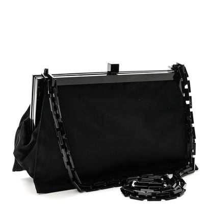 Prada Tessuto Nylon Kisslock Frame Shoulder Bag Black 3 of 9