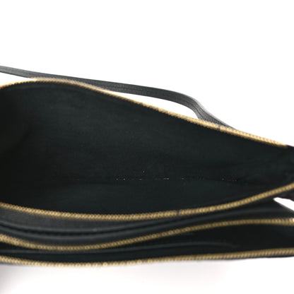 Louis Vuitton Empreinte Monogram Giant Double Zip Pochette Black Cream 5 of 10
