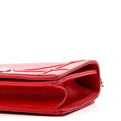 Christian Dior Grained Calfskin Small Diorama Flap Bag Red 10 of 10