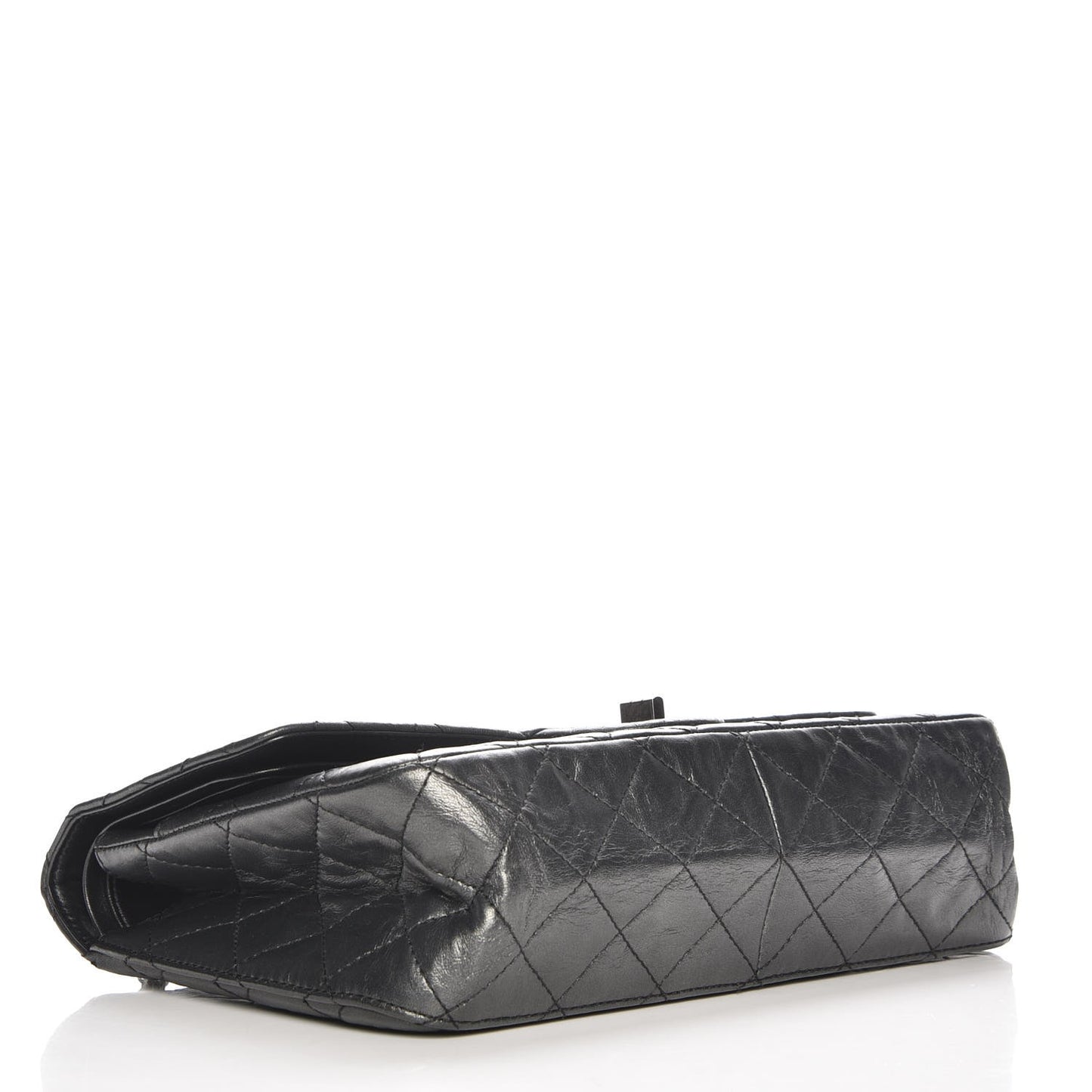 Distressed Lambskin Quilted 2.55 Reissue 227 Flap Dark Silver