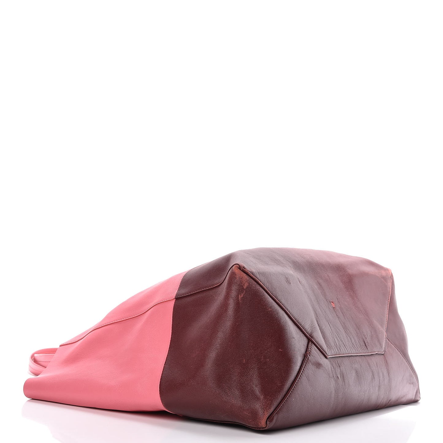 Lambskin Horizontal Bi-Color Cabas Pink Rust