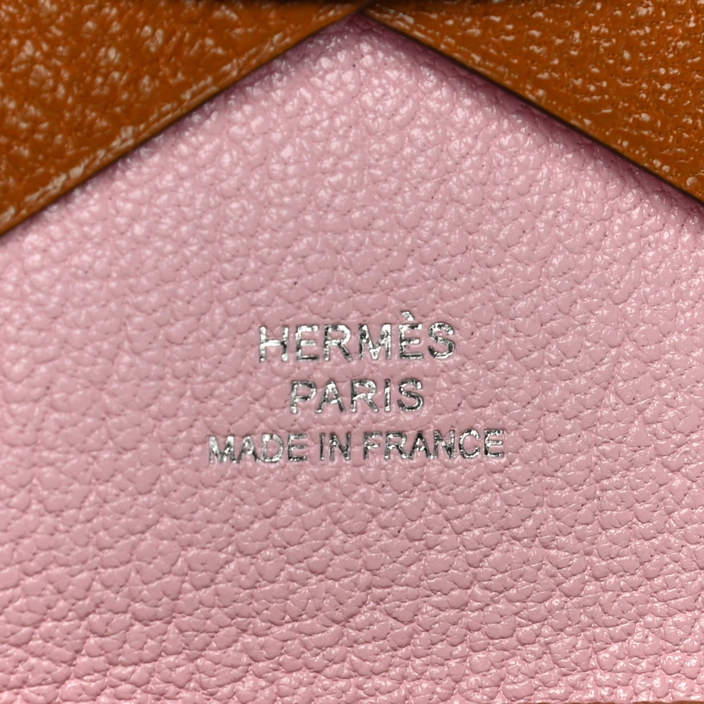 Chevre Mysore Verso Calvi Duo Card Case Caramel Rose Sakura