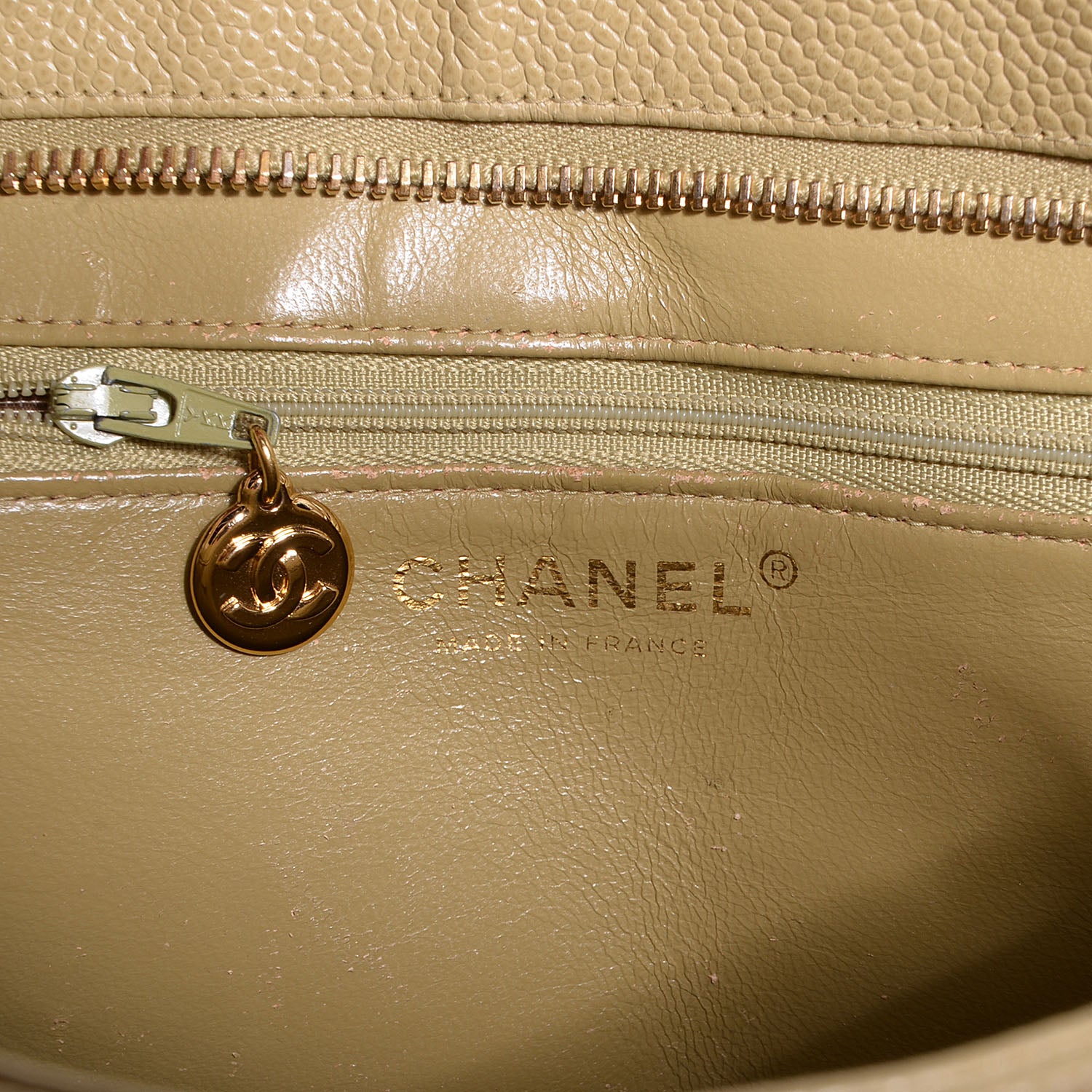 Chanel Caviar Quilted Medallion Tote Beige 6 of 8