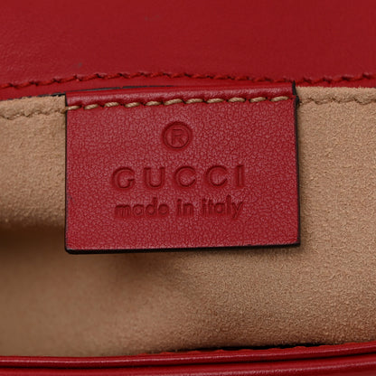 Gucci Calfskin Matelasse Mini GG Marmont Shoulder Bag Hibiscus Red 6 of 12